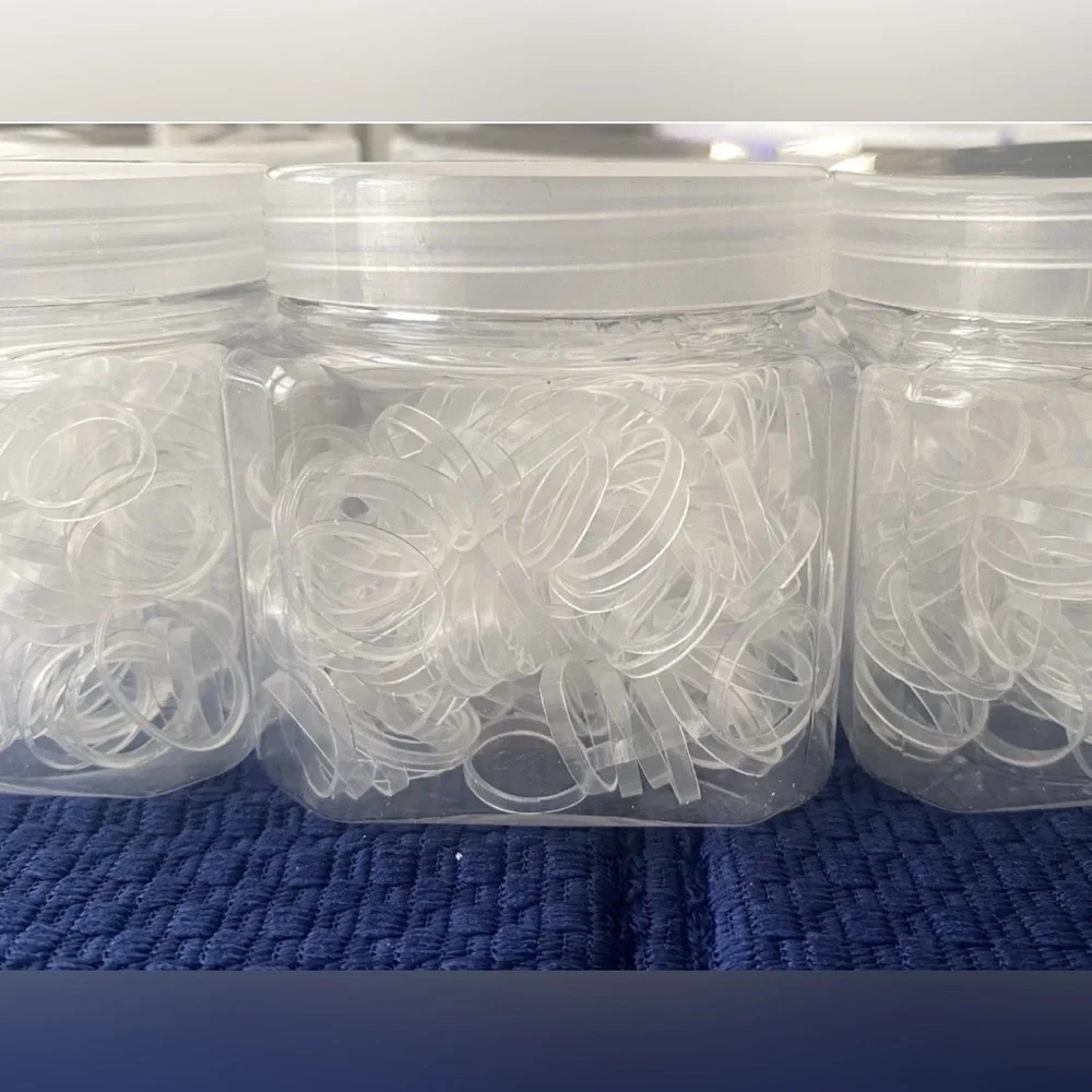 Clear Elastic Hair Bands 2,000 PCS With 6 Storage Containers For All Hair Unisex